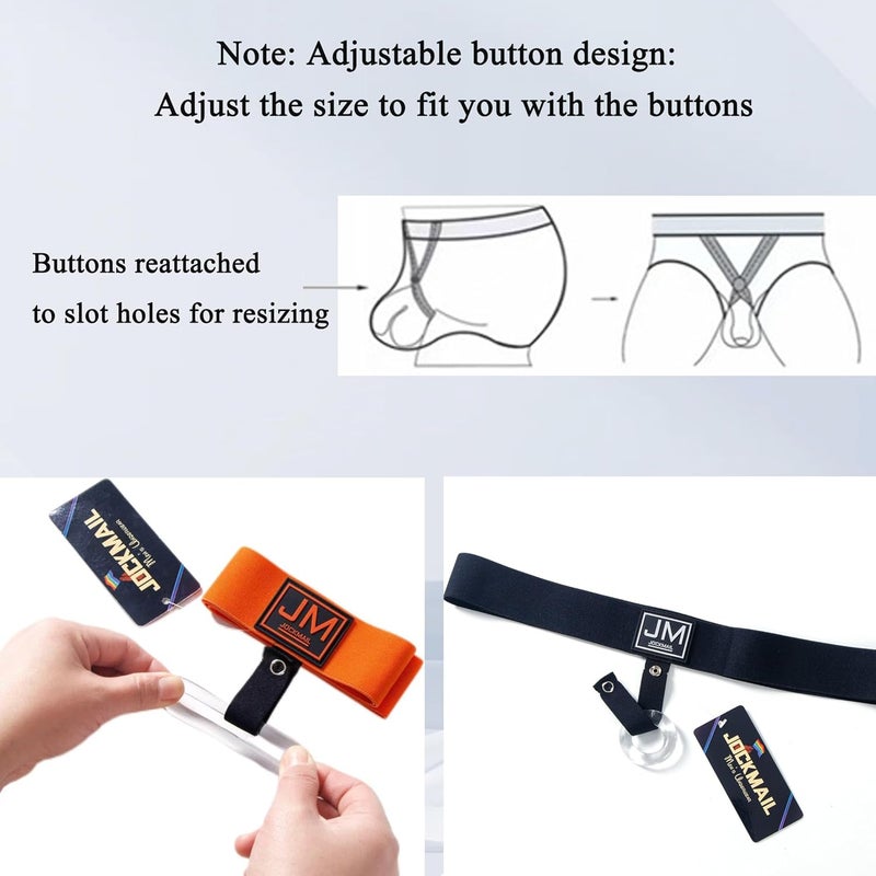 JOCKMAIL Men's Thong G-string Mens Underwear JockStrap Stretch Seamless Athletic Supporters with Removable Underwear - Image 4